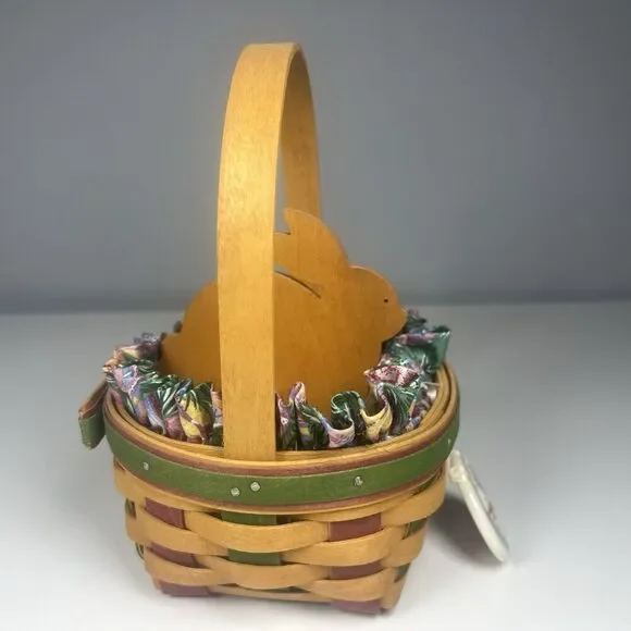 1999 Longaberger Easter Basket w/Handle Egg Liner Protector & Bunny Insert Small - Picture 5 of 9